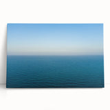Black and white stretched canvas featuring a Mediterranean Sea scenery, ideal for kitchen wall art.