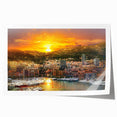 Extra large rolled print of Monaco scenery with vibrant floral elements, ideal for art wall dining room.