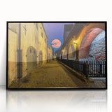 Large abstract wall art depicting Amsterdam scenery in black and white tones on a framed acrylic.
