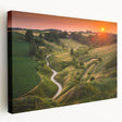 Large canvas print of a European cityscape in muted watercolor tones, ideal for kitchen wall art.