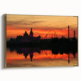 Framed canvas of a vintage-style landscape painting depicting Sochi, Russia, in muted gold and black tones.