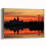 Framed canvas of a vintage Sochi landscape painting with colorful art on black background, ideal for living room decor.