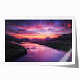 Rolled print of a Scottish landscape featuring muted green and blue tones, ideal for art wall dining room.