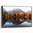 Black and white framed canvas featuring a vintage-style Slovakian landscape, ideal for bedroom decor.
