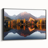 Black and white framed canvas featuring a vintage-style Slovakian landscape, ideal for bedroom decor.