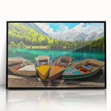 Large abstract wall art depicting a Slovenian landscape in muted earth tones on a framed acrylic.