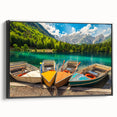 Black and white framed canvas of a Slovenian landscape, ideal for bedroom wall art.