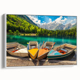 Framed canvas depicting a serene Slovenian landscape in muted earth tones, suitable as wall art for a bedroom.