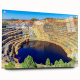 Acrylic glass print of Andalucian landscape in subdued earth tones, suitable for bedroom or dining room decor.