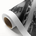 Art Deco poster of Barcelona skyline in pastel shades on rolled canvas, ideal for nursery wall art.