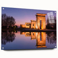 Acrylic print of Madrid cityscape in muted earthy tones, suitable for bedroom or dining room decor.