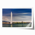 Rolled print of Geneva scenery with vibrant floral motifs, perfect for dining room wall art.