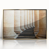 Acrylic print of the Vatican scenery in gold frame, featuring mid-century modernist style.