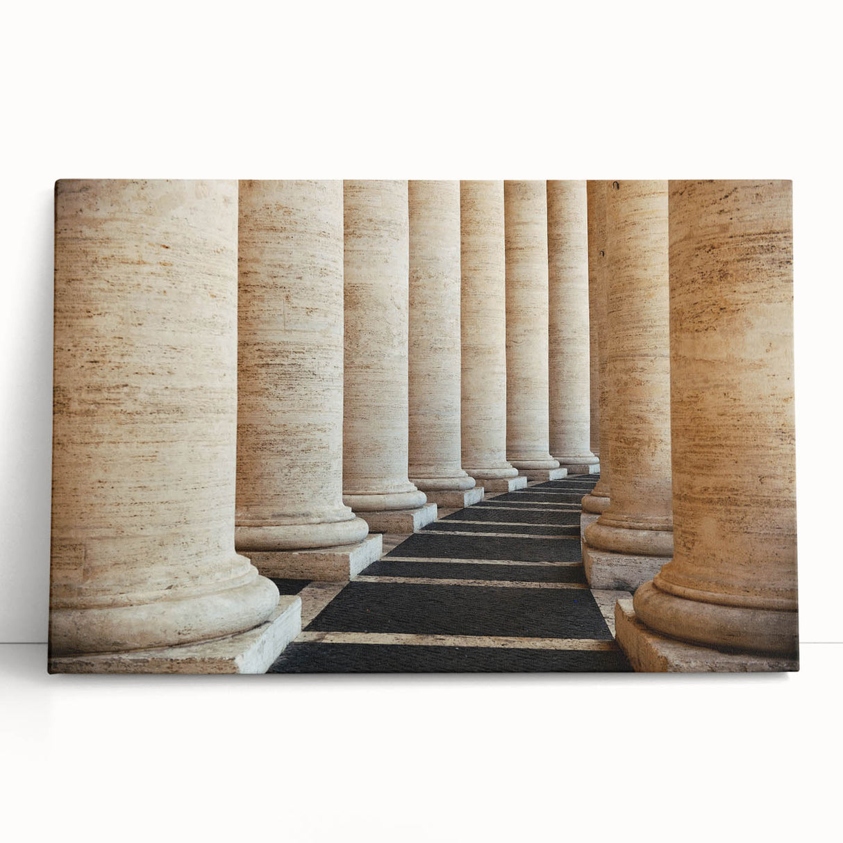 Black and white photograph of the Vatican on stretched canvas, ideal for kitchen wall art or bedroom decor.