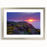 Textured art print of an abstract Welsh landscape in muted earth tones, framed in silver, ideal for bedroom decor.