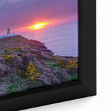Extra large framed canvas featuring a textured depiction of a Welsh landscape in black with colorful accents.