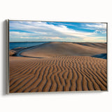 Landscape art painting of Baja California on a framed canvas, featuring vivid colors with black accents.