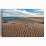 Black and white stretched canvas featuring a panoramic view of Baja California, ideal for kitchen wall art.