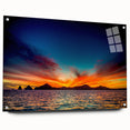 Acrylic print of Cabo San Lucas scenery with vivid blue and green tones, ideal for dining room decor.