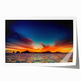 Rolled print of Cabo San Lucas scenery with vibrant ocean and sky tones, ideal for art wall dining room.
