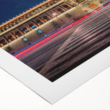 Art deco poster of Mexico City skyline in muted gray and blue tones on rolled canvas, suitable for dining room wall art.