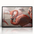 Large abstract wall art of a Yucatan scenery in muted earth tones, framed in black acrylic.