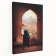 Large canvas print featuring a serene Afghan landscape in muted earth tones, ideal for kitchen wall art.