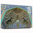 Acrylic print of an abstract Middle Eastern scenery in muted earth tones, ideal for dining room decor.
