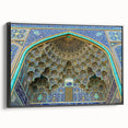 Black and white framed canvas depicting a vintage landscape scene of Iran, ideal for bedroom wall art.