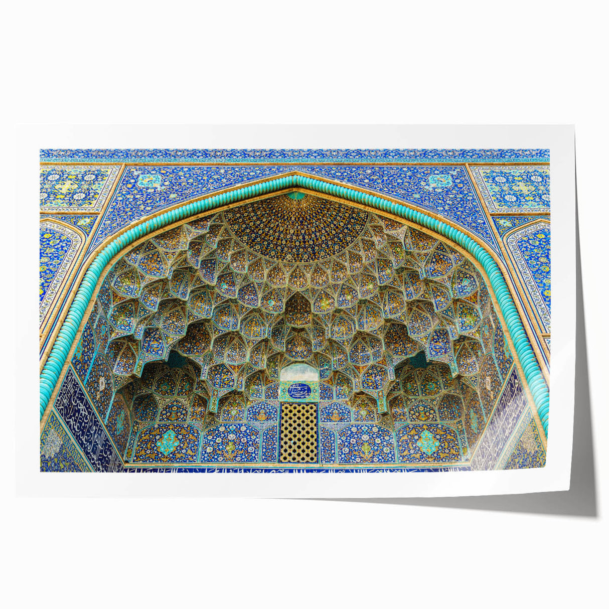 Extra large rolled print of a Middle Eastern scenery in muted earth tones, ideal for art wall dining room.