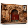 Large abstract wall art depicting a Middle Eastern Iraqi landscape in muted earth tones on acrylic glass.
