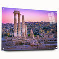 Acrylic print of a Middle Eastern Jordanian landscape in muted earth tones, ideal for dining room decor.