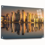 Acrylic print of a Middle Eastern Qatar scenery in muted earth tones, ideal for dining room decor.