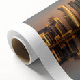 Art Deco style poster of Qatar scenery on rolled canvas, with pastel color palette, suitable for nursery wall art.