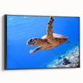 Black and white landscape art painting of a serene Fiji scenery, framed canvas, ideal for bedroom wall decor.