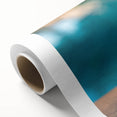 Art deco poster of Bora Bora landscape with serene blue waters and lush greenery on rolled canvas.