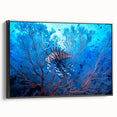 Black and white landscape art painting of Micronesia on framed canvas, ideal for bedroom wall decor.