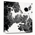 Acrylic print of Auckland skyline in muted blue tones, suitable for bedroom or dining room decor.