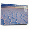 Acrylic print of a large abstract depiction of a Bolivia scenery in earthy tones, ideal for bedroom or dining room decor.