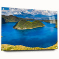 Acrylic print of a large abstract depiction of Ecuadorian scenery in vibrant earth tones.