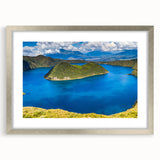 Textured abstract art print depicting a South American scenery in muted earth tones, framed in silver, ideal for bedroom art.