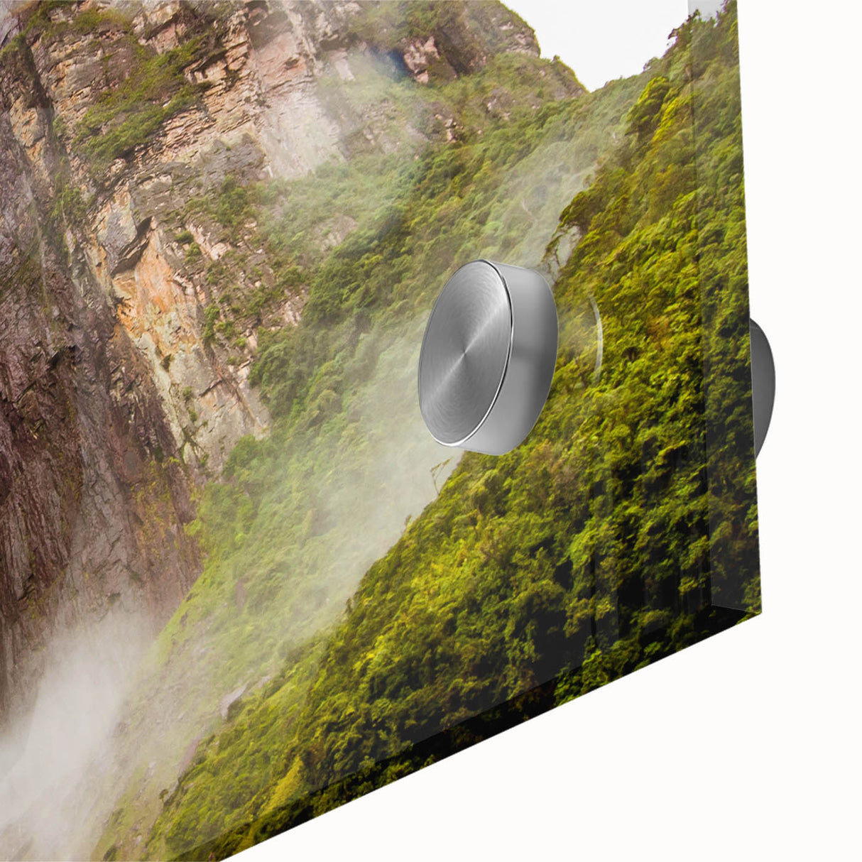 Large abstract wall art depicting a South American landscape in mid-century modernist style.