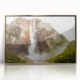 Large art print of a Venezuelan landscape in muted earth tones on framed acrylic, ideal for modern art wall decor.