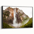 Black and white framed canvas featuring a vintage-style landscape of a Venezuelan scenery, ideal for bedroom wall decor.