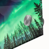 Large abstract depiction of Alaska scenery on acrylic glass, in muted earth tones, suitable for dining room art.