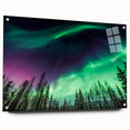 Acrylic print of a serene Alaskan landscape in muted blue and green tones, suitable for bedroom or dining room decor.