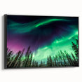 Black and white framed canvas of an Alaskan landscape, ideal for bedroom wall art.