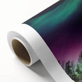 Art Deco-style poster of Alaska scenery on rolled canvas, using cool blue and gray tones, suitable for nursery wall art.