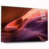Large abstract depiction of Antelope Canyon in Arizona on acrylic glass, showcasing earthy red and orange tones.