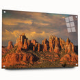 Acrylic print of Sedona, Arizona landscape in muted earth tones, ideal for dining room art.